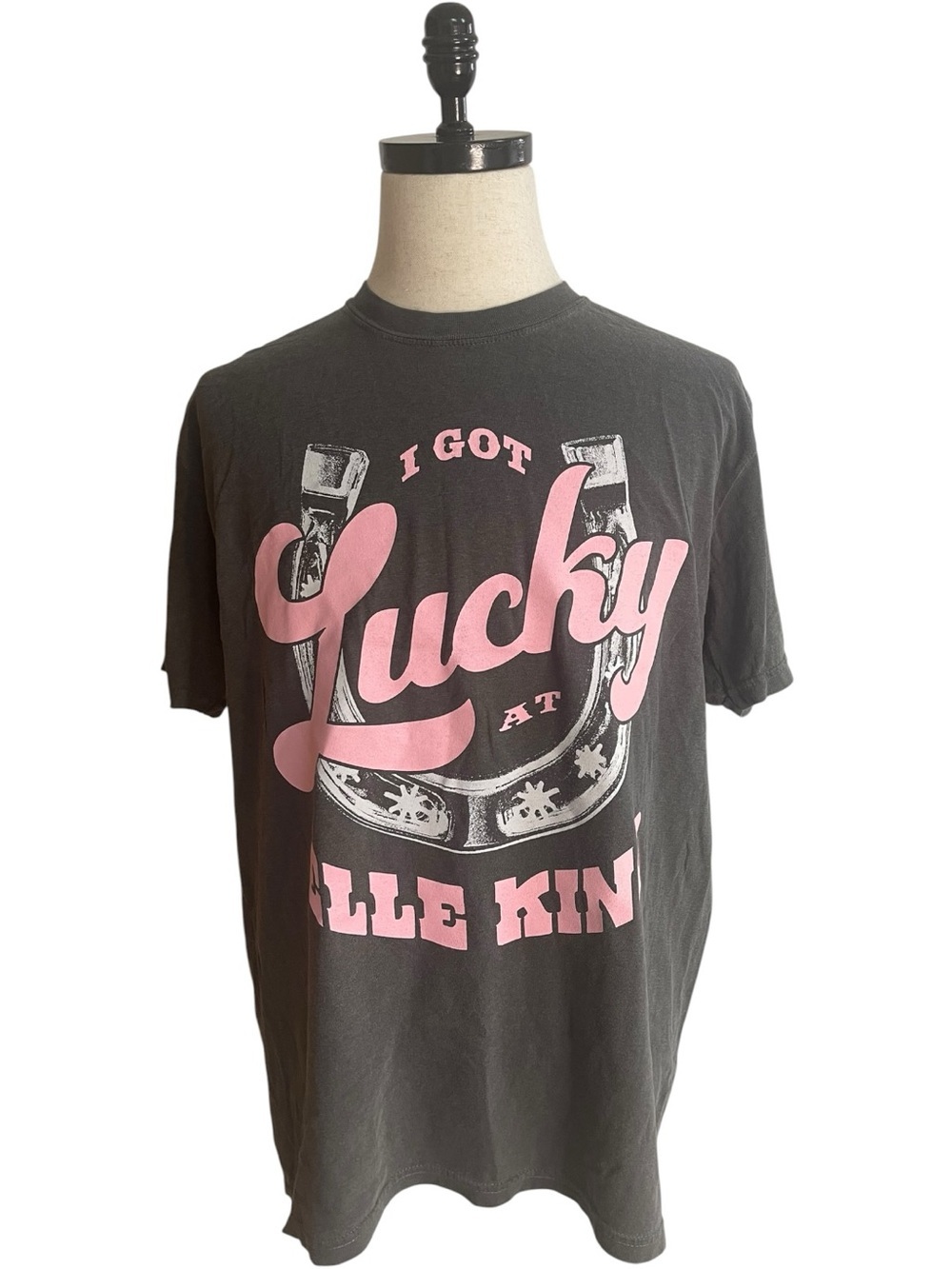 Elle King "I Got Lucky" 2023 Concert Tour T-Shirt Gray Pink